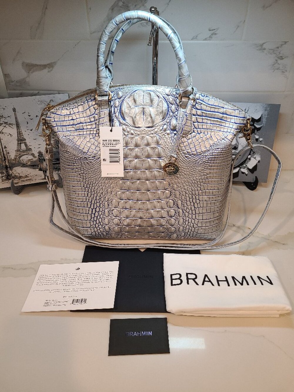 Brahmin NWT Large Duxbury Eggshell Melbourne Leather NWT